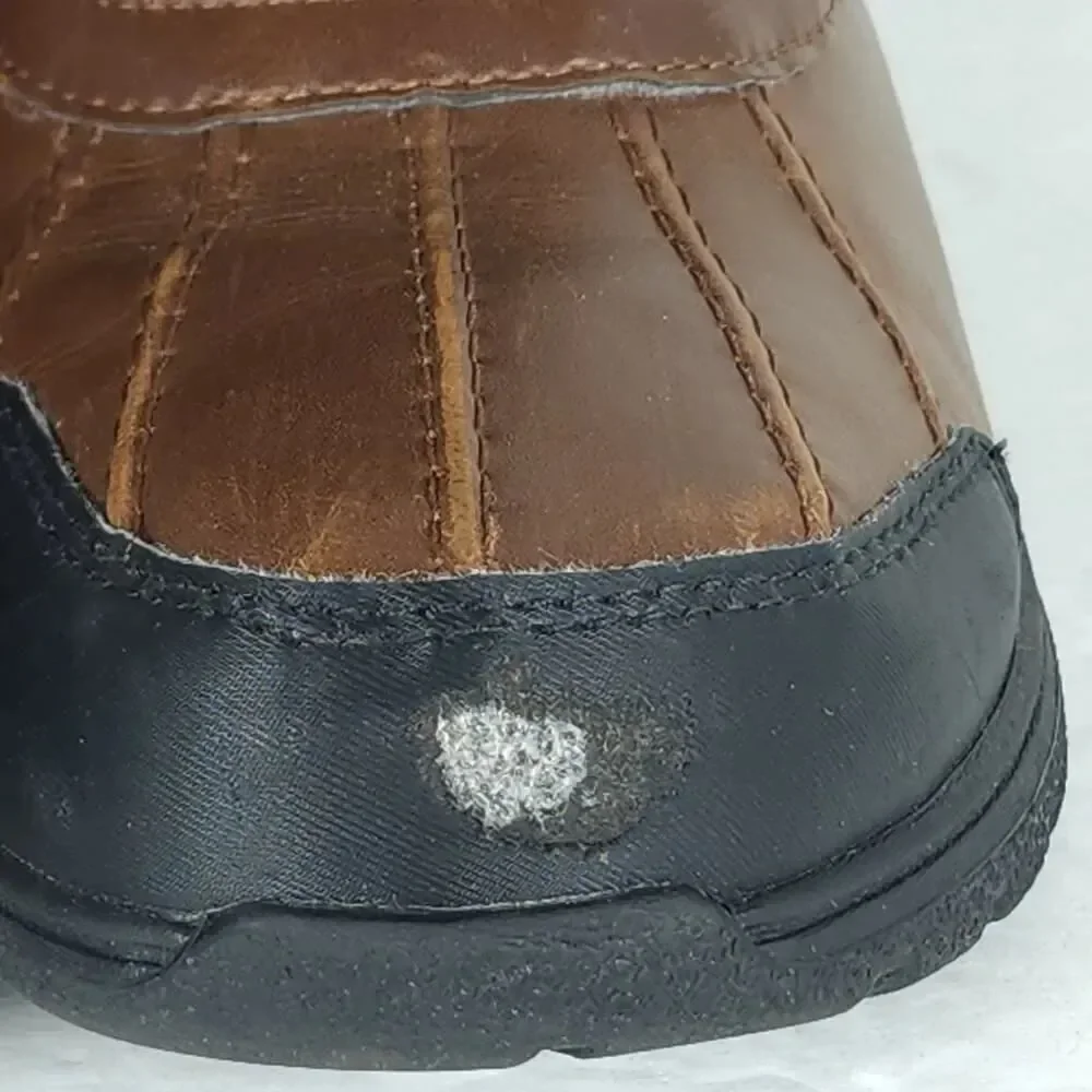 UGG Butte Il Youth US6 /W US7 Brown Leather Sheepskin Lined Lace Up Winter Boots